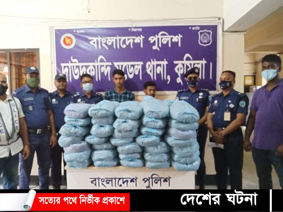 দাউকান্দিতে ১০০ কেজি গাঁজাসহ ২ মাদক ব্যাবসায়ি আটক