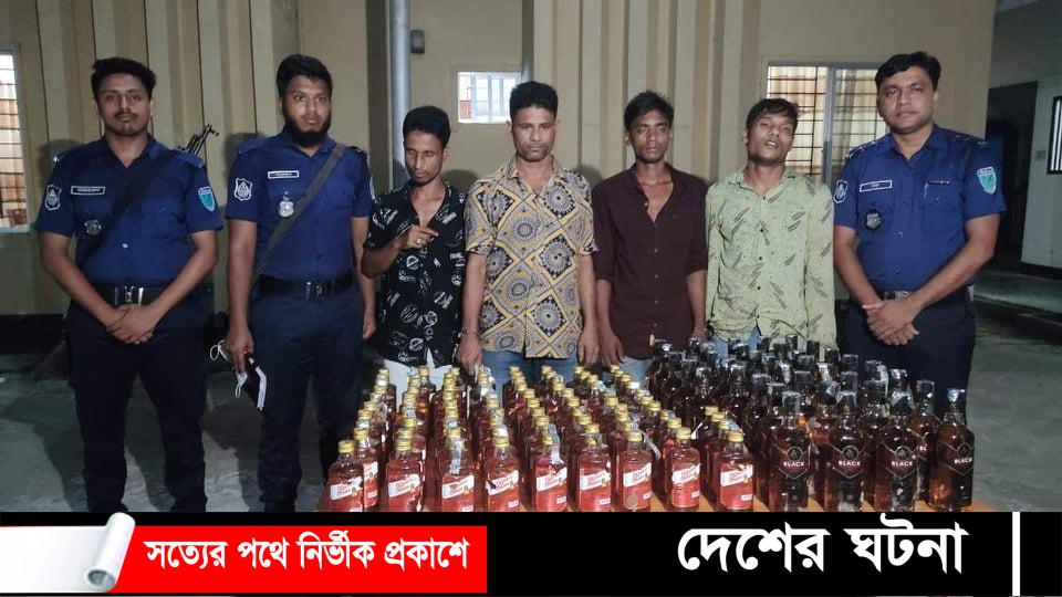 বিশ্বনাথে ভারতীয় মদের চালানসহ ৪ মাদক ব্যবসায়ী আটক