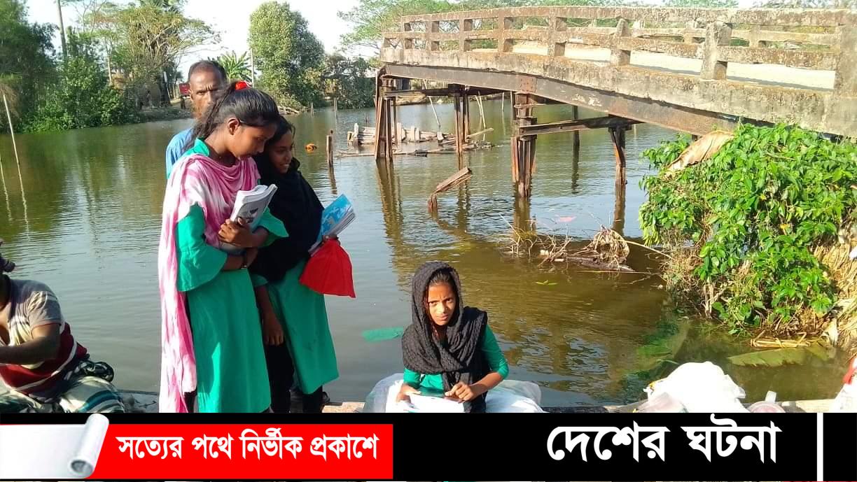 তালতলীতে ব্রিজ ভেঙে ৪টি শিক্ষা প্রতিষ্ঠানের শিক্ষার্থীরা যোগাযোগ বিচ্ছিন্ন