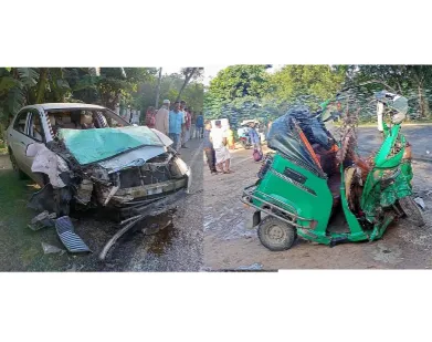 পাবনার ঈশ্বরদীতে সড়ক দূর্ঘটনায় সিএনজি চালক নিহত, আহত ৫