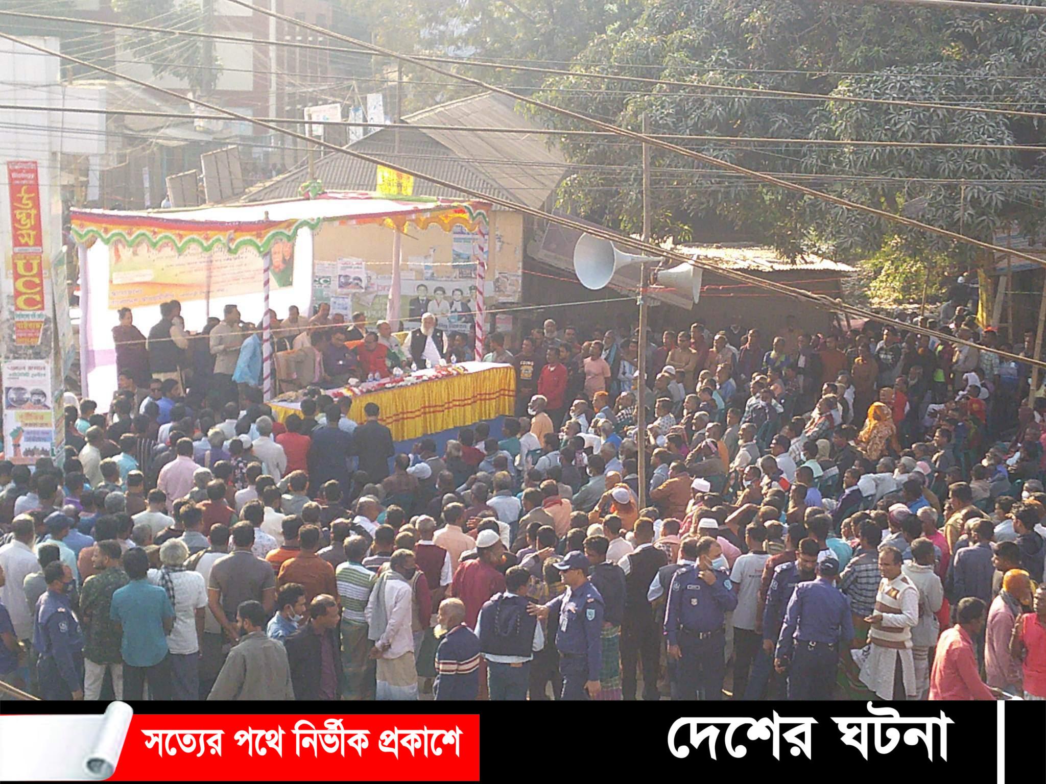 সন্ত্রাস, নাশকতা সহিংসতা ও অপপ্রচারের বিরুদ্ধে পলাশবাড়ীতে বিশাল জনসভা