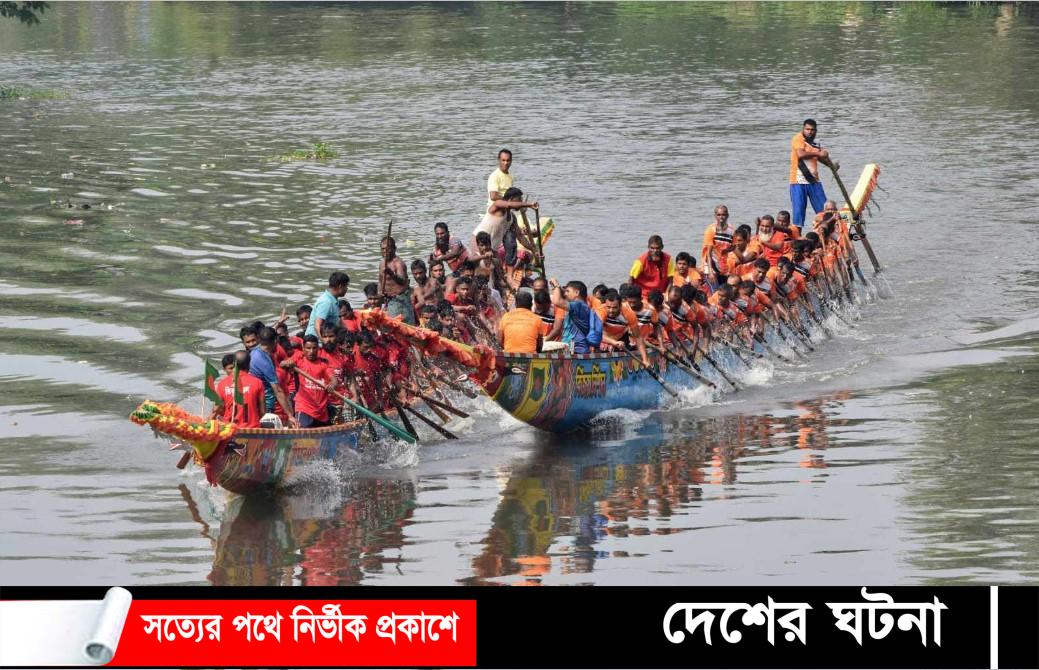 করতোয়া নদীতে নৌকা বাইচে চ্যাম্পিয়ন উড়াল পঙ্খি