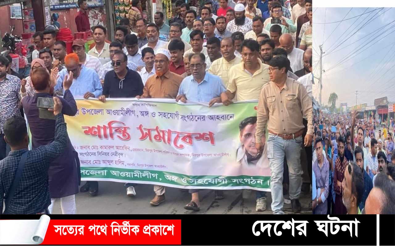 বিএনপি-জামাতের সন্ত্রাস ও নৈরাজ্যের বিরুদ্ধে মিরপুর উপজেলা আওয়ামী লীগের শান্তি সমাবেশ