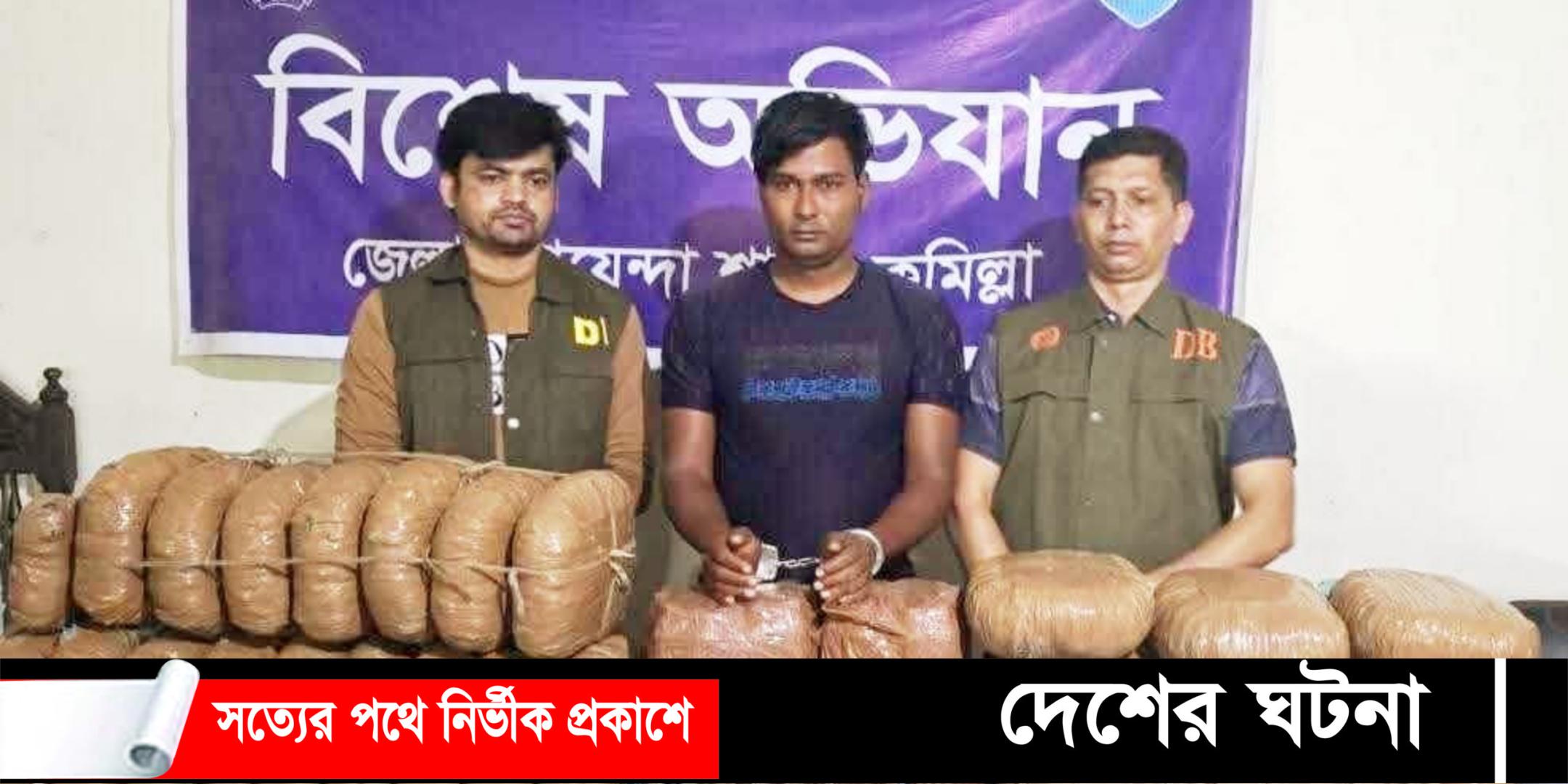 চৌদ্দগ্রামে ৫৫ কেজি গাঁজা ও ১৮০ বোতল ভারতীয় ফেন্সিডিল সহ আটক ২